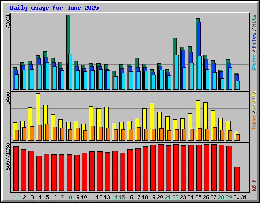 Daily usage for June 2025