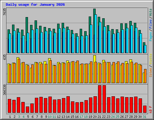 Daily usage for January 2026