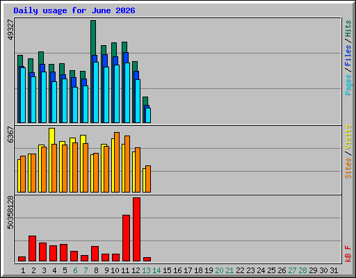 Daily usage for June 2026