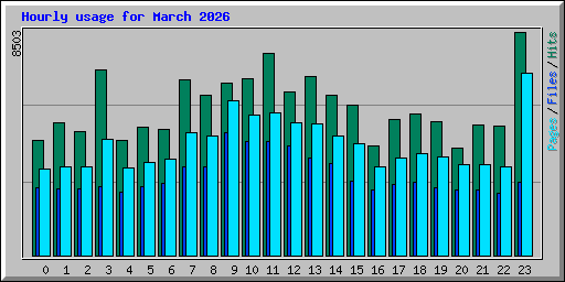 Hourly usage for March 2026