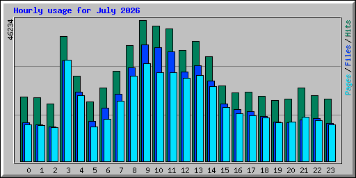 Hourly usage for July 2026