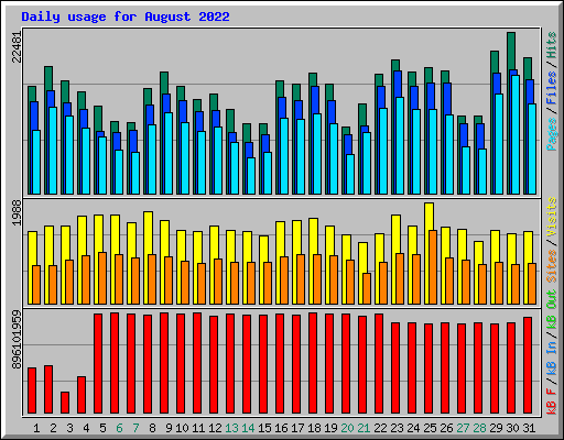 Daily usage for August 2022